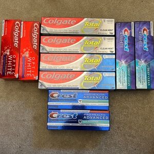 Colgate and Crest toothpaste collection of 10